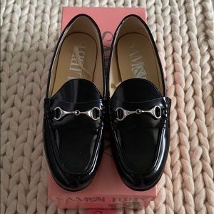Black loafer shoes